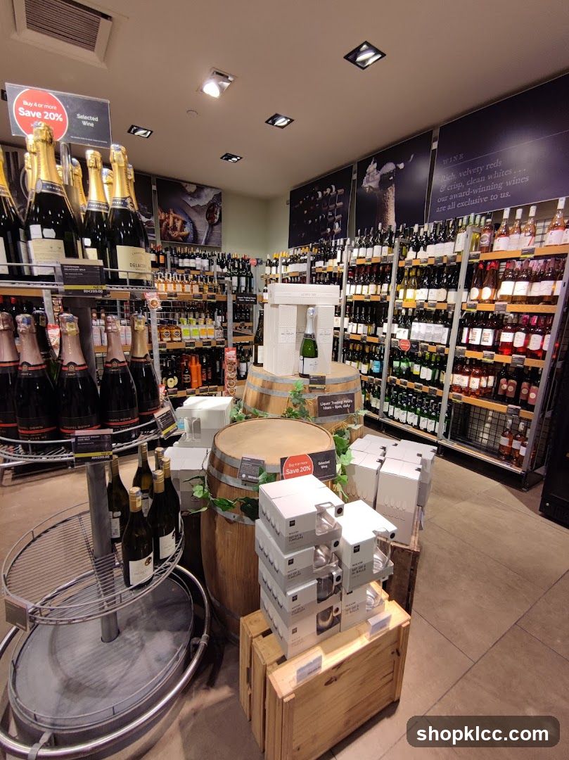 Wine display with promotional signage