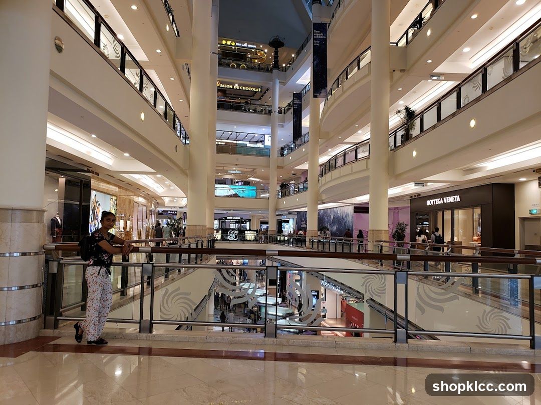 Interior of a multi-level shopping mall