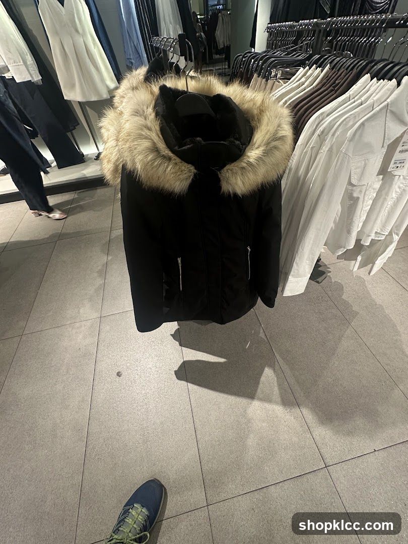 Black Parka with Fur Hood