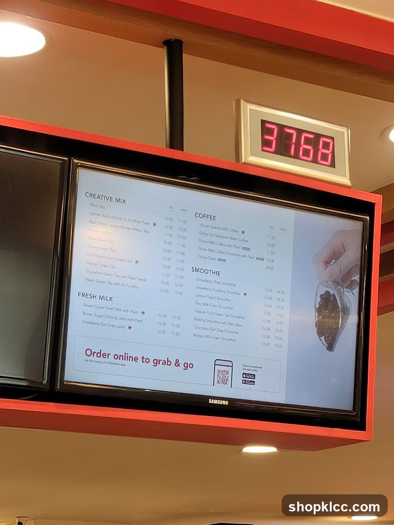 Gong Cha Menu
