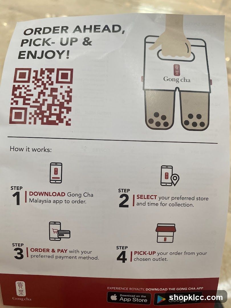 Gong Cha Order Ahead Instructions