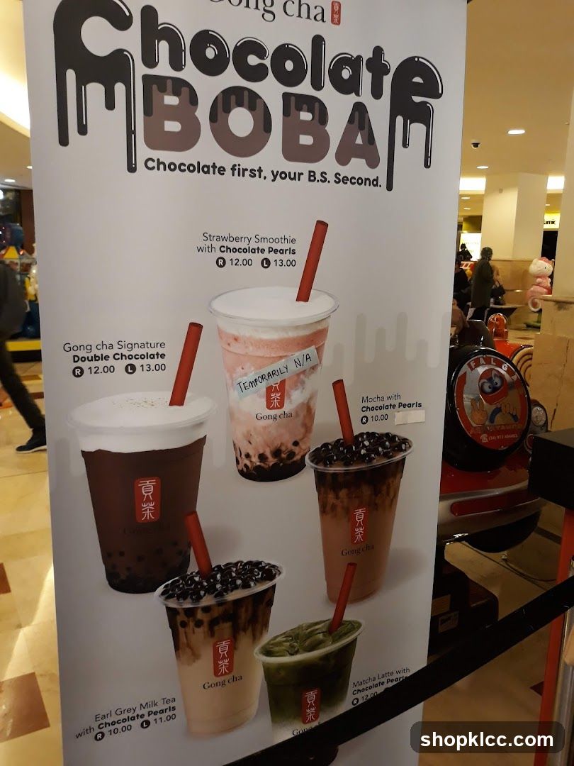 Gong cha Chocolate Boba Menu