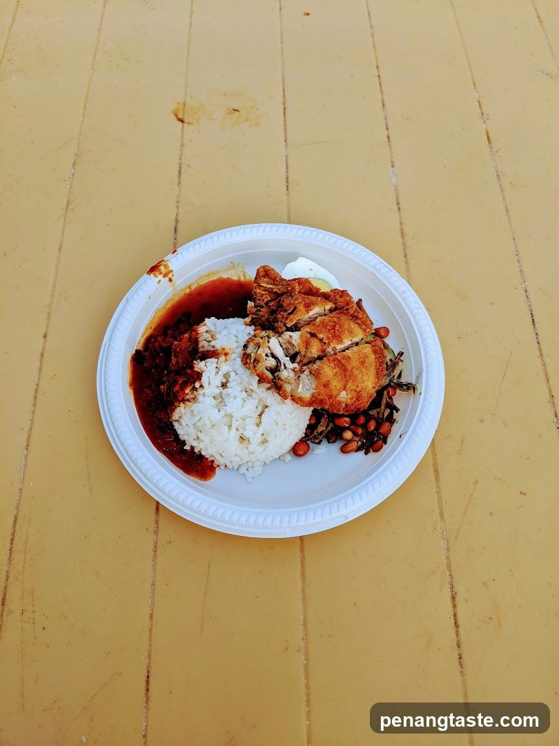 Nasi Lemak with Fried Chicken