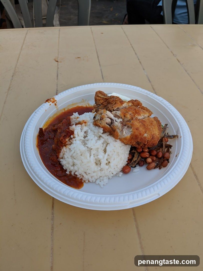 Nasi Lemak with Fried Chicken