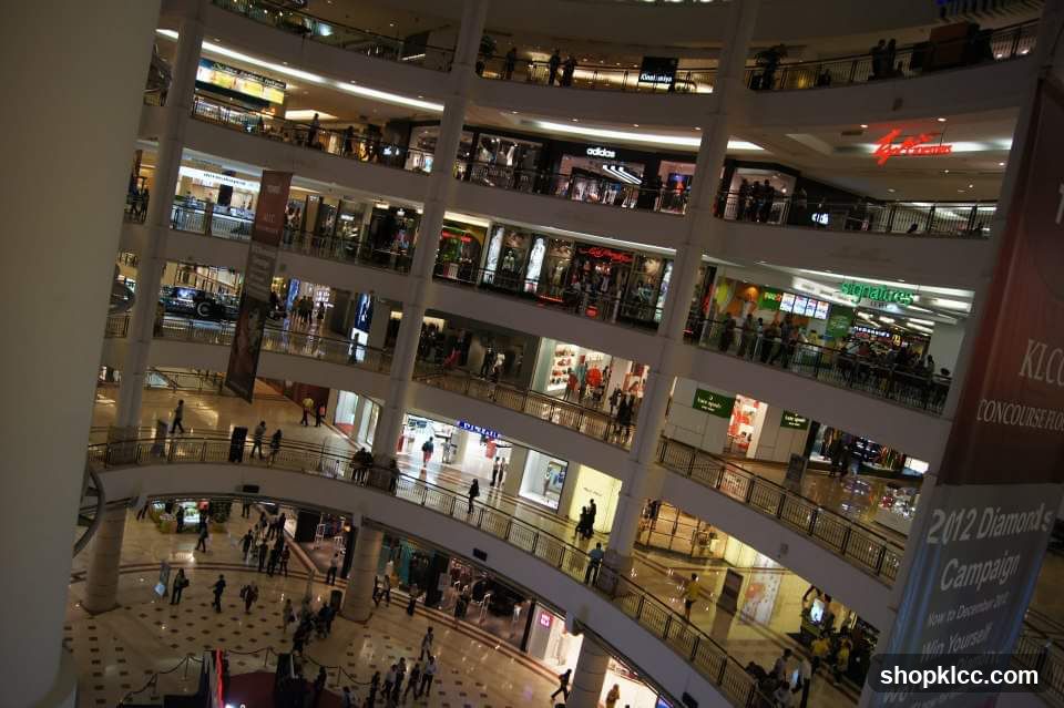 Interior of a multi-level shopping mall