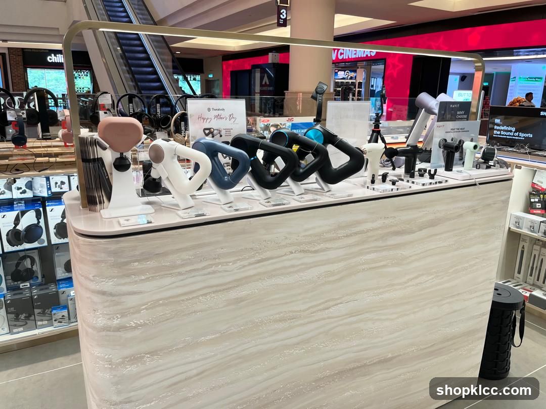Massage Guns and Headphones Display