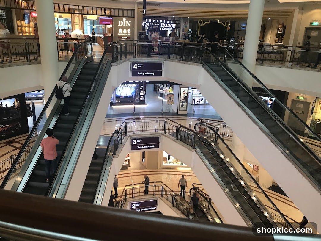 Shopping Mall Interior with Escalators