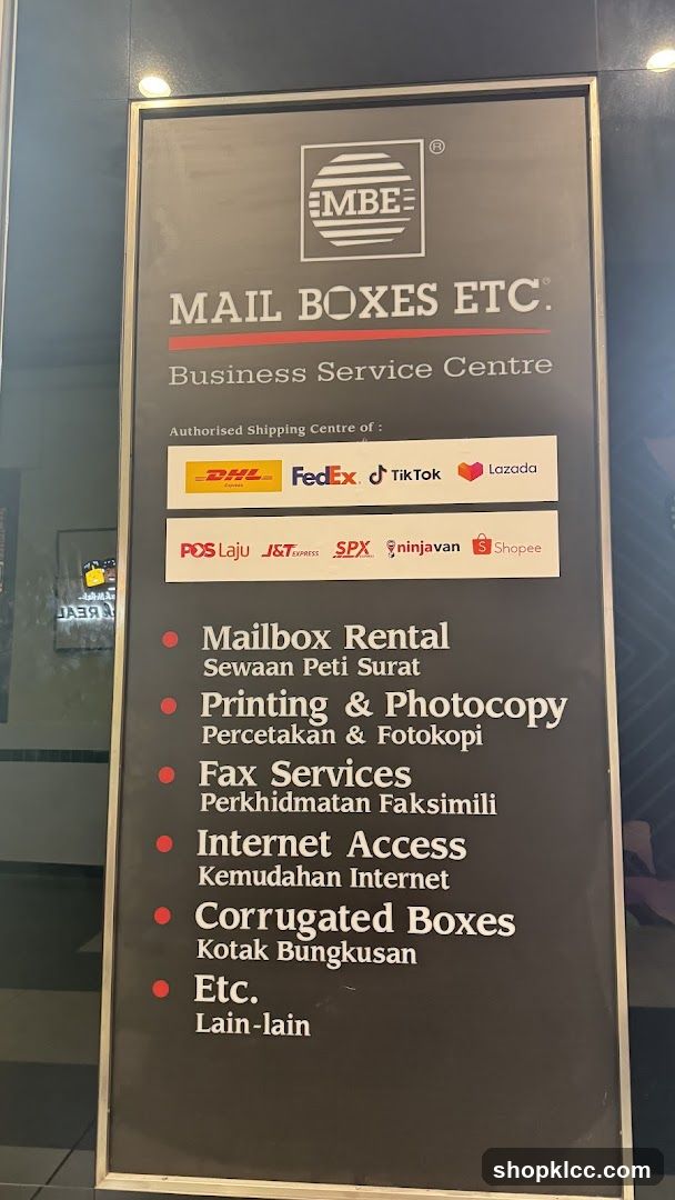 Mail Boxes Etc. Business Service Centre Sign