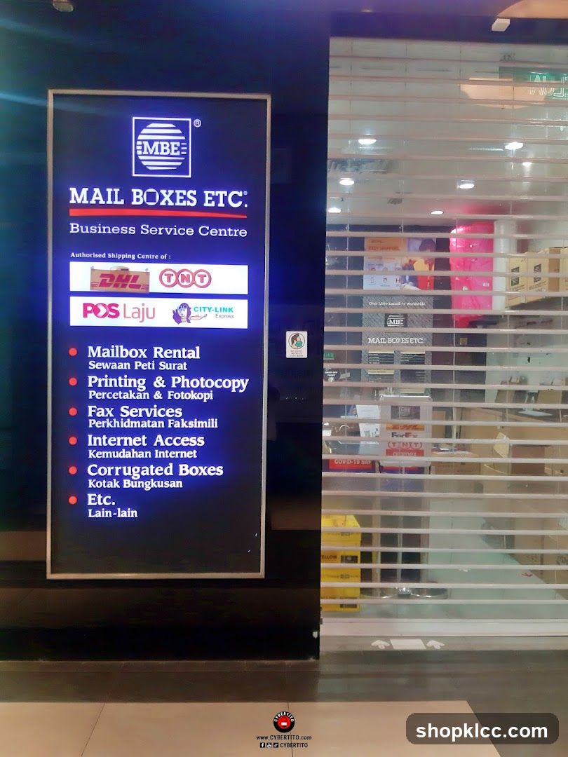 Mail Boxes Etc. Business Service Centre Sign