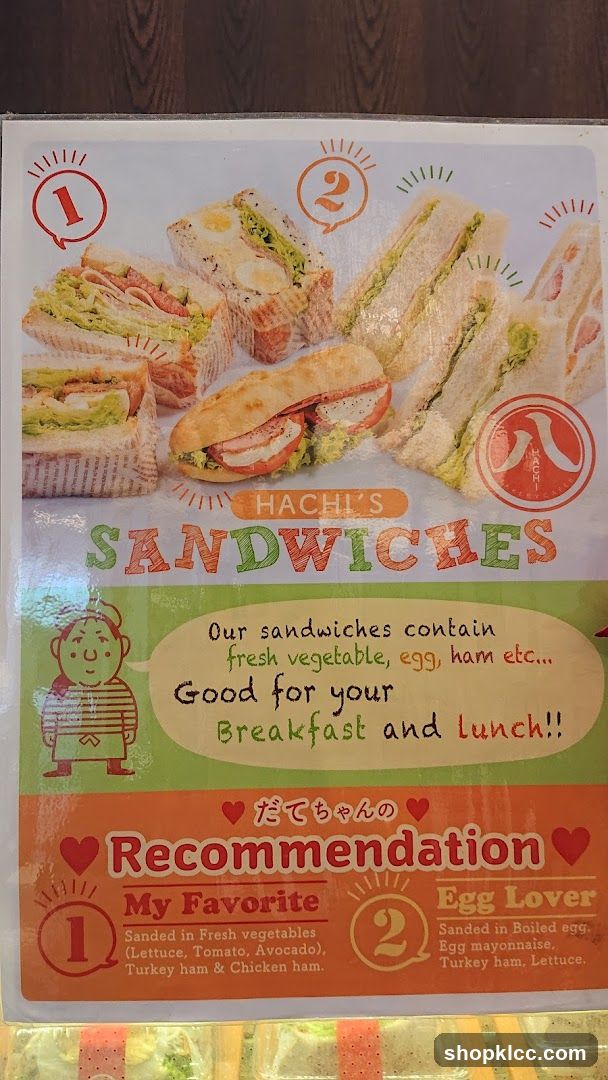 Hachi's Sandwiches Menu
