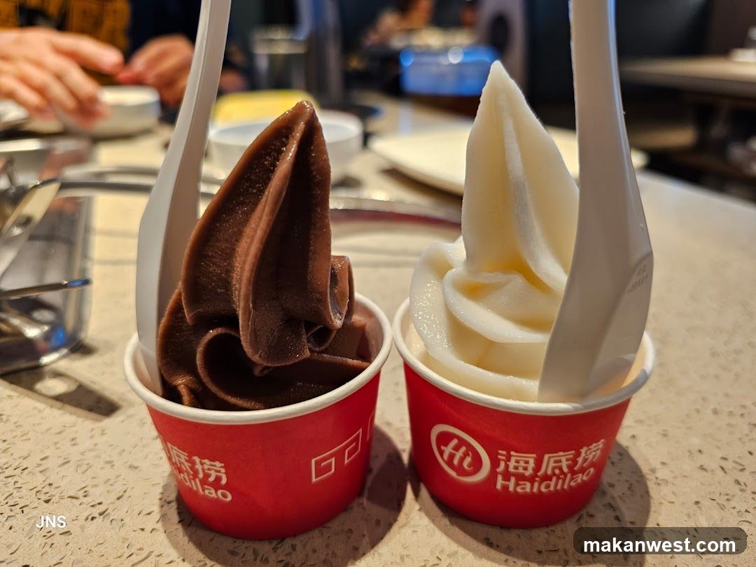 Two cups of soft-serve ice cream