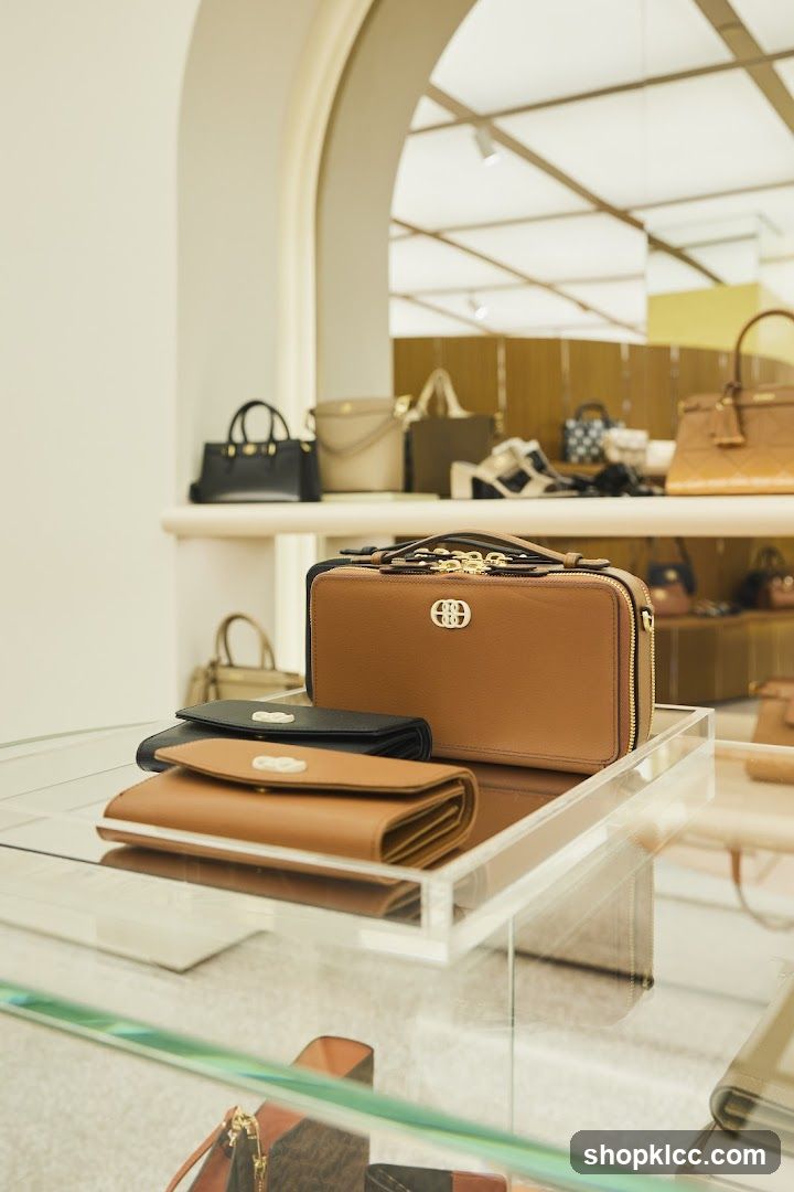 Leather Wallets and Handbags on Display