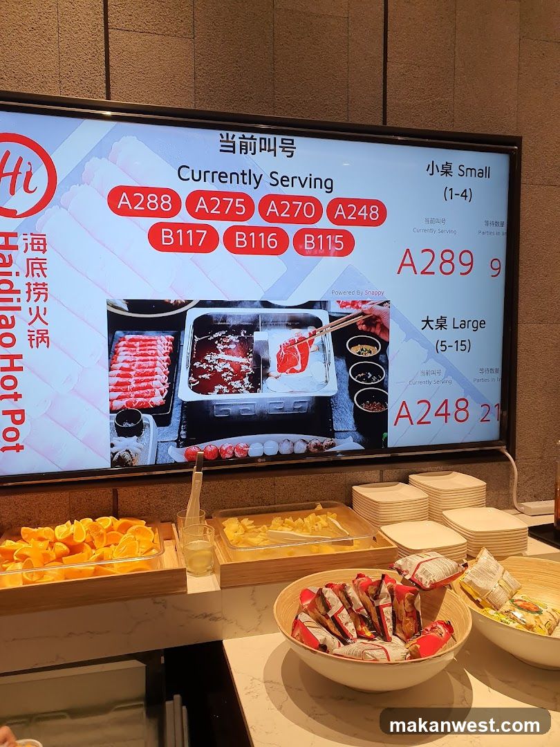 Haidilao Hot Pot Waiting Screen and Buffet
