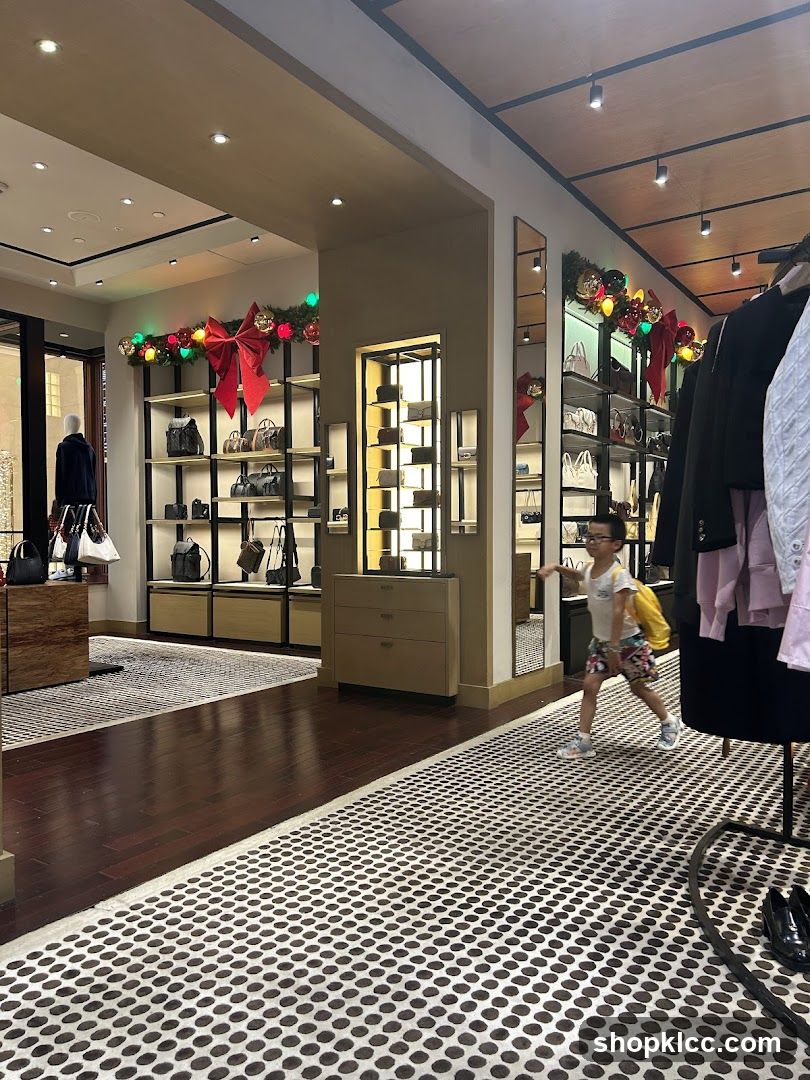 Coach Store Interior with Holiday Decorations