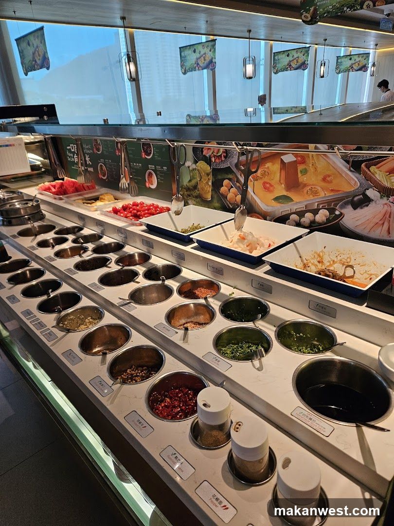 Buffet with various ingredients