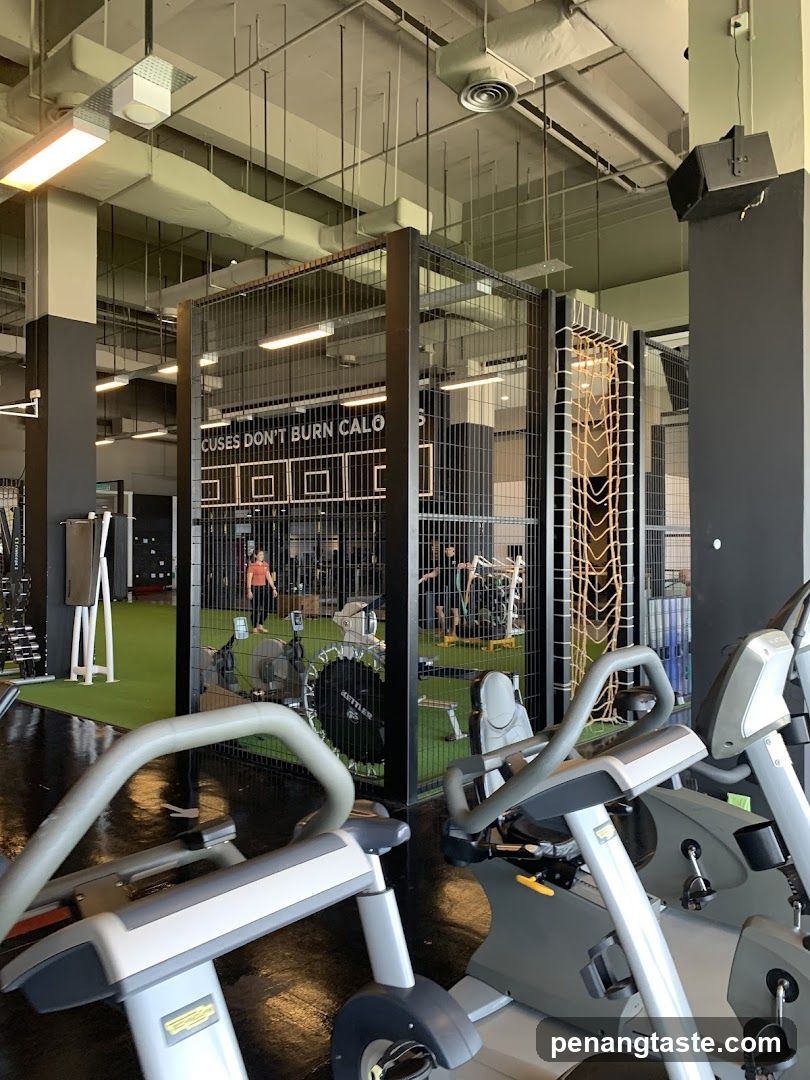 Gym Interior with Exercise Equipment
