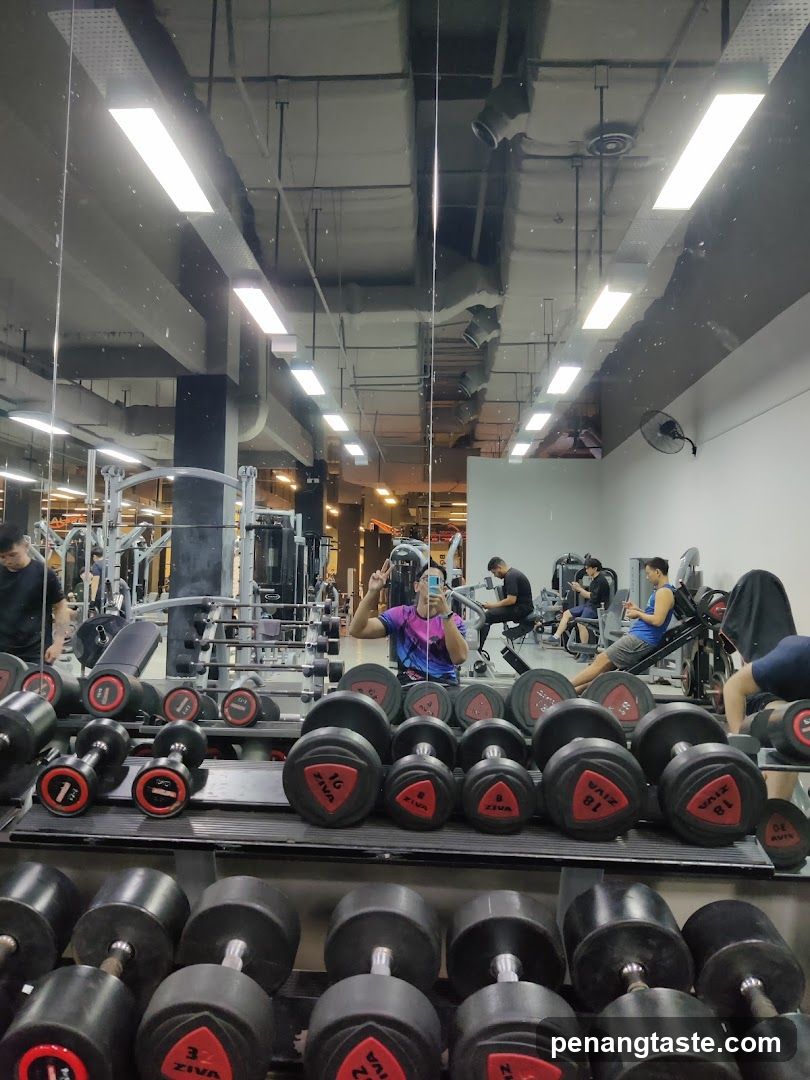 Gym Interior with Dumbbells
