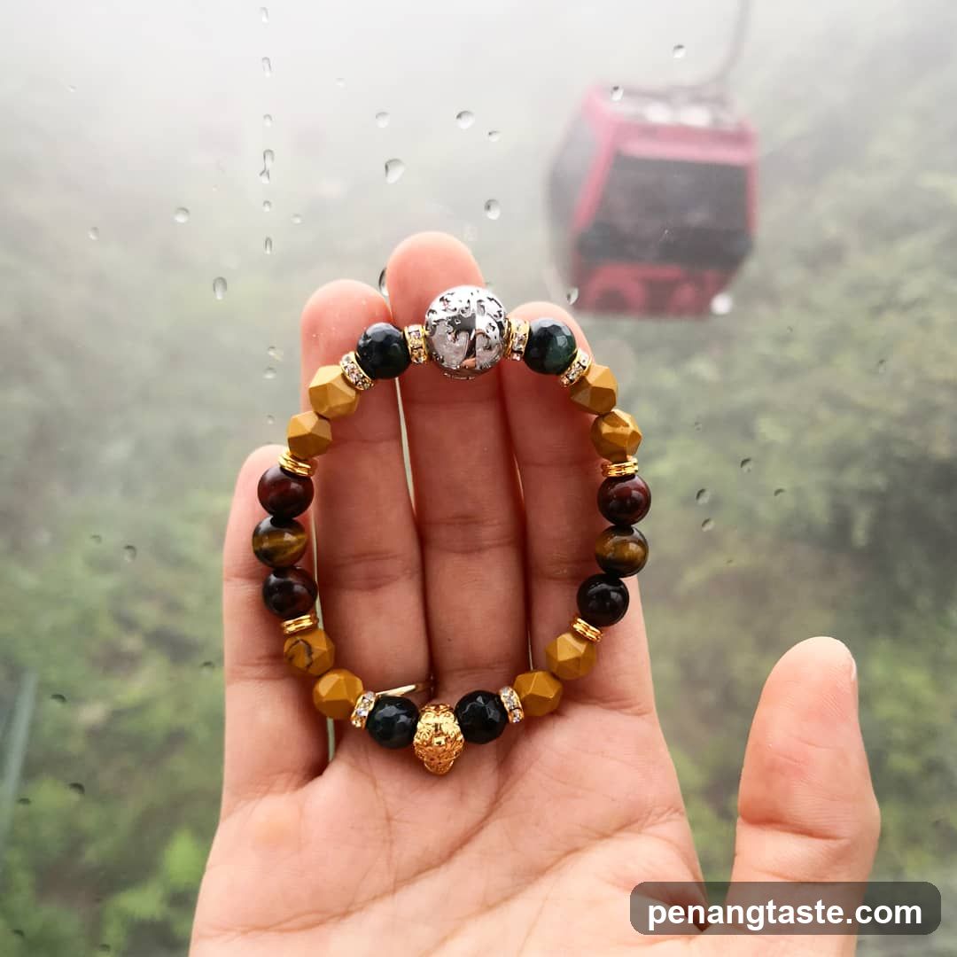 Beaded Bracelet with Lion Charm