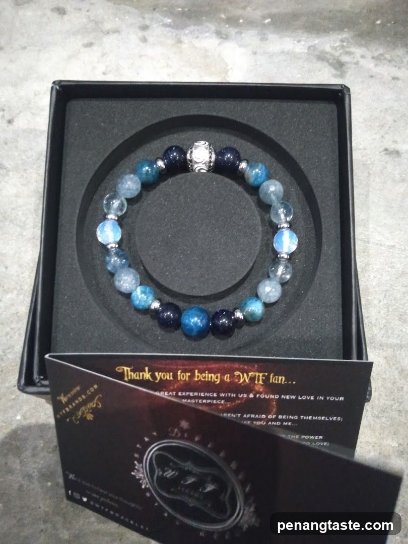 Bracelet in a box with a thank you card