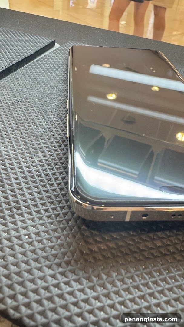 Smartphone on textured surface