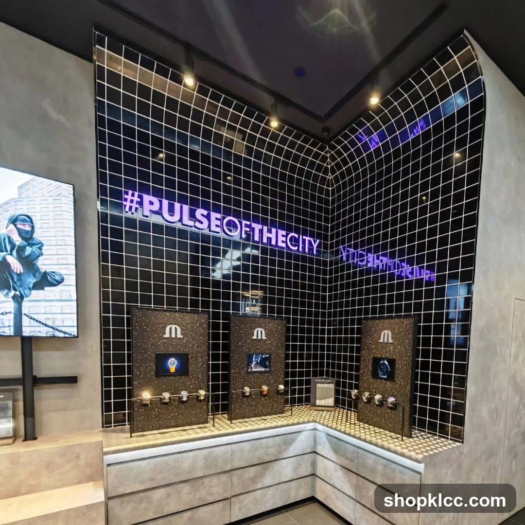 Watch Display with Neon Sign