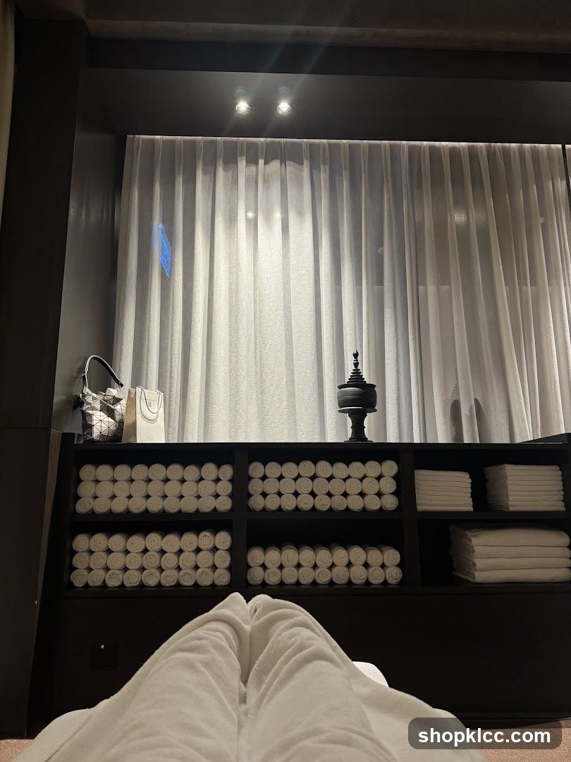 Spa Room with Rolled Towels