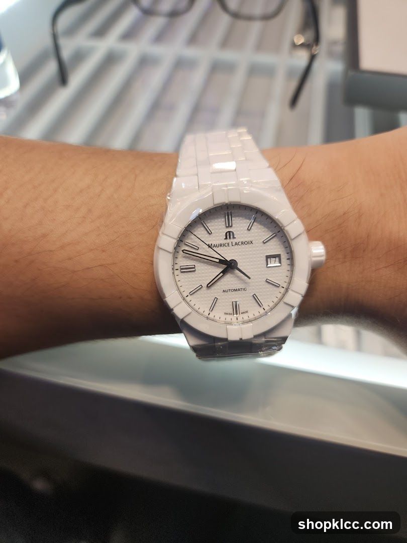White Ceramic Watch on Wrist