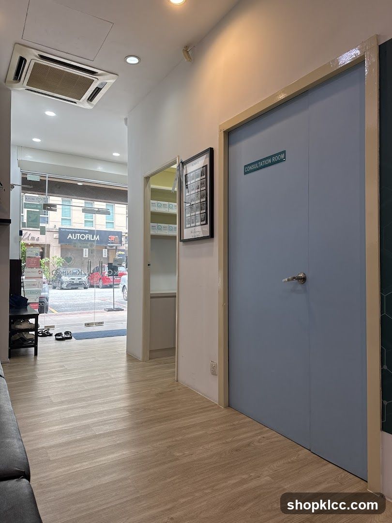 Interior Hallway with Shop Entrance