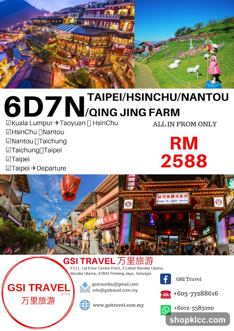 6D7N Taipei/Hsinchu/Nantou/Qing Jing Farm Tour
