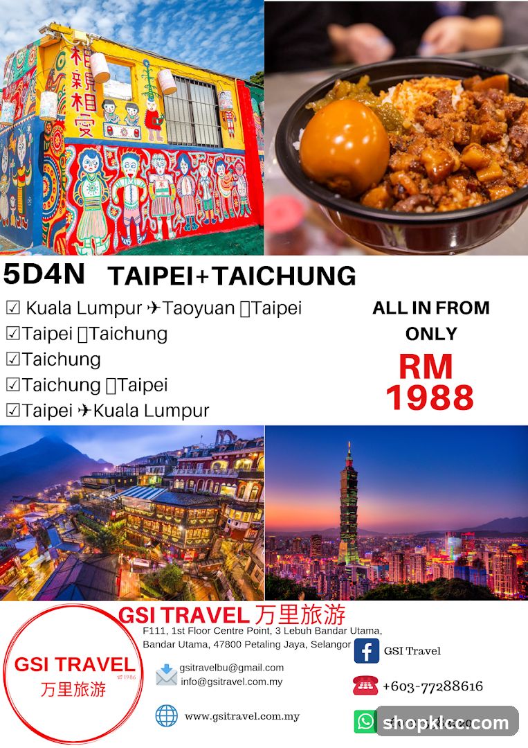 5D4N TAIPEI+TAICHUNG Travel Package