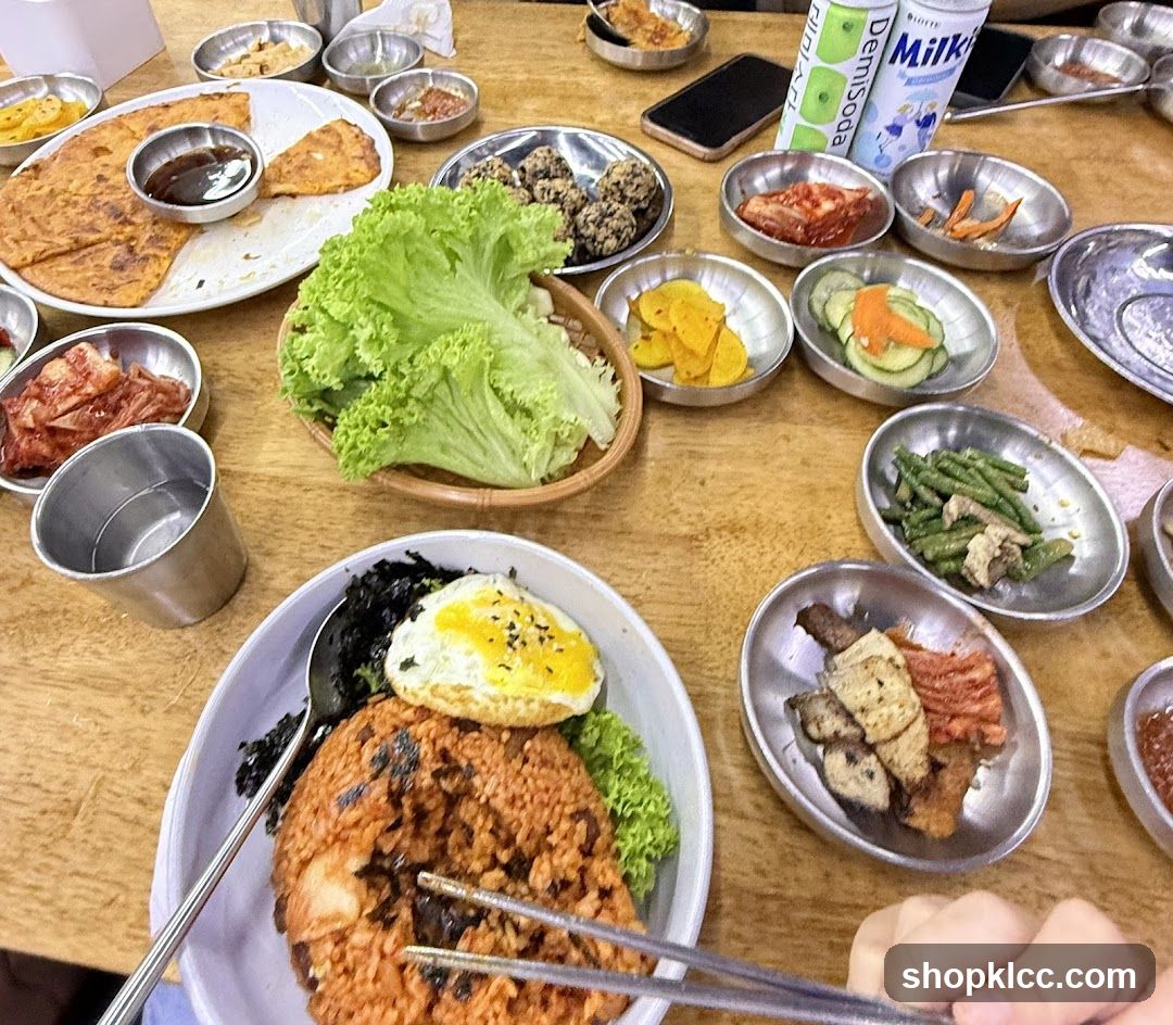 Korean-style meal spread