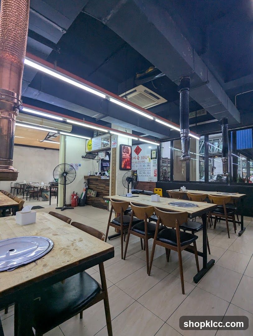 Restaurant Interior with Tables and Chairs