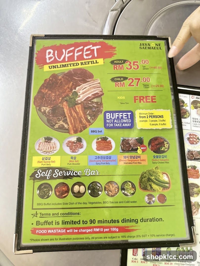 Buffet Menu - Jaya Ne Saemaeull