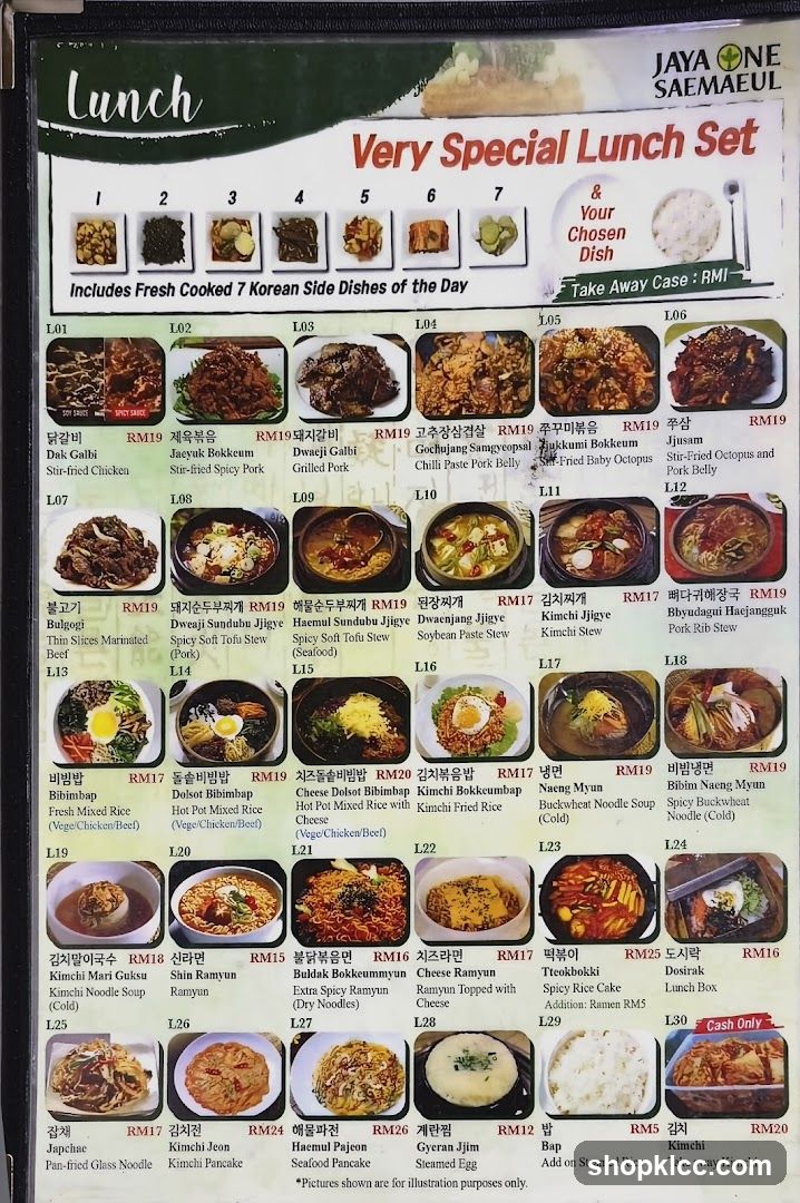 Jaya Saemael Lunch Menu