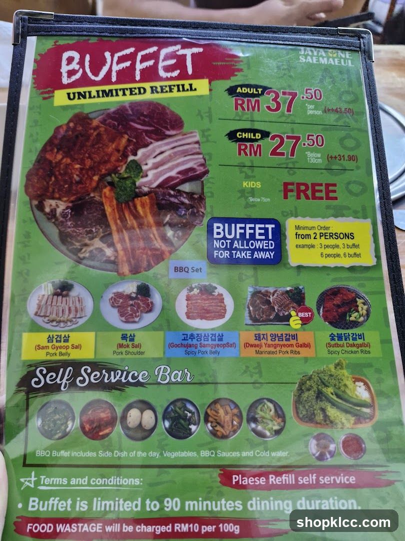 Buffet Menu - Jaya One Saemaeul