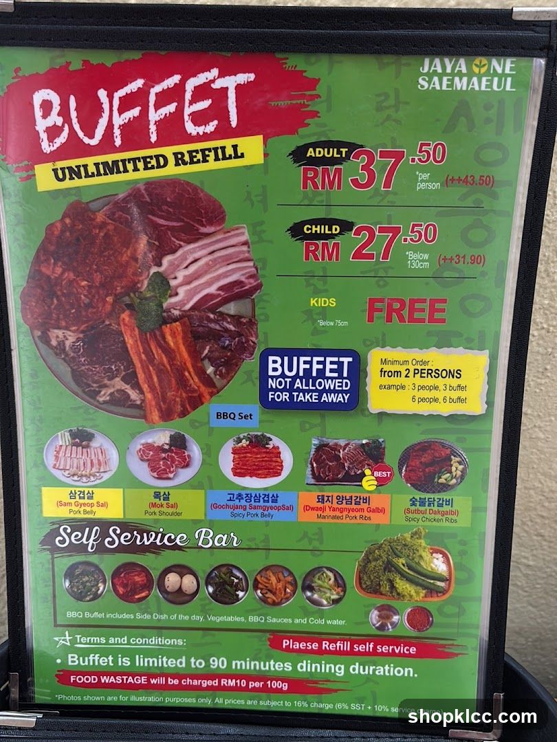 Buffet Menu Board