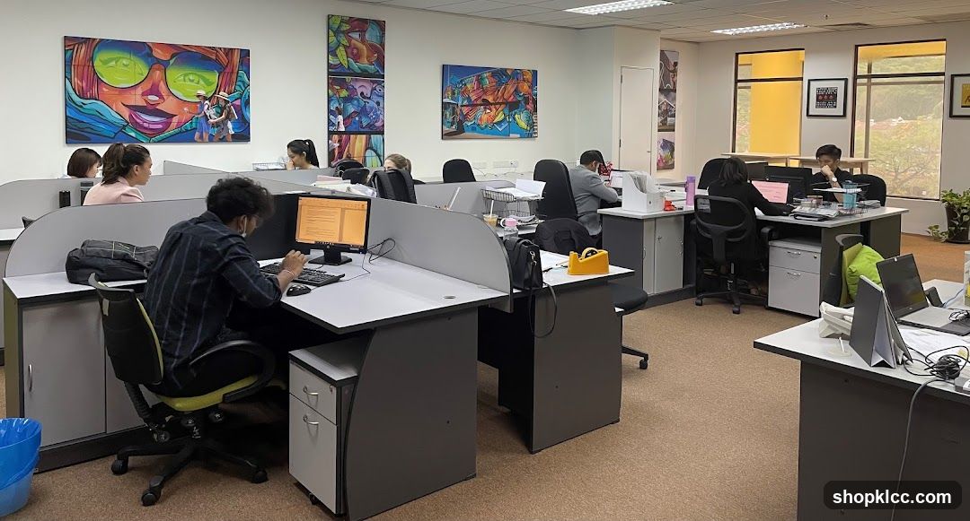 Office Interior with Employees Working