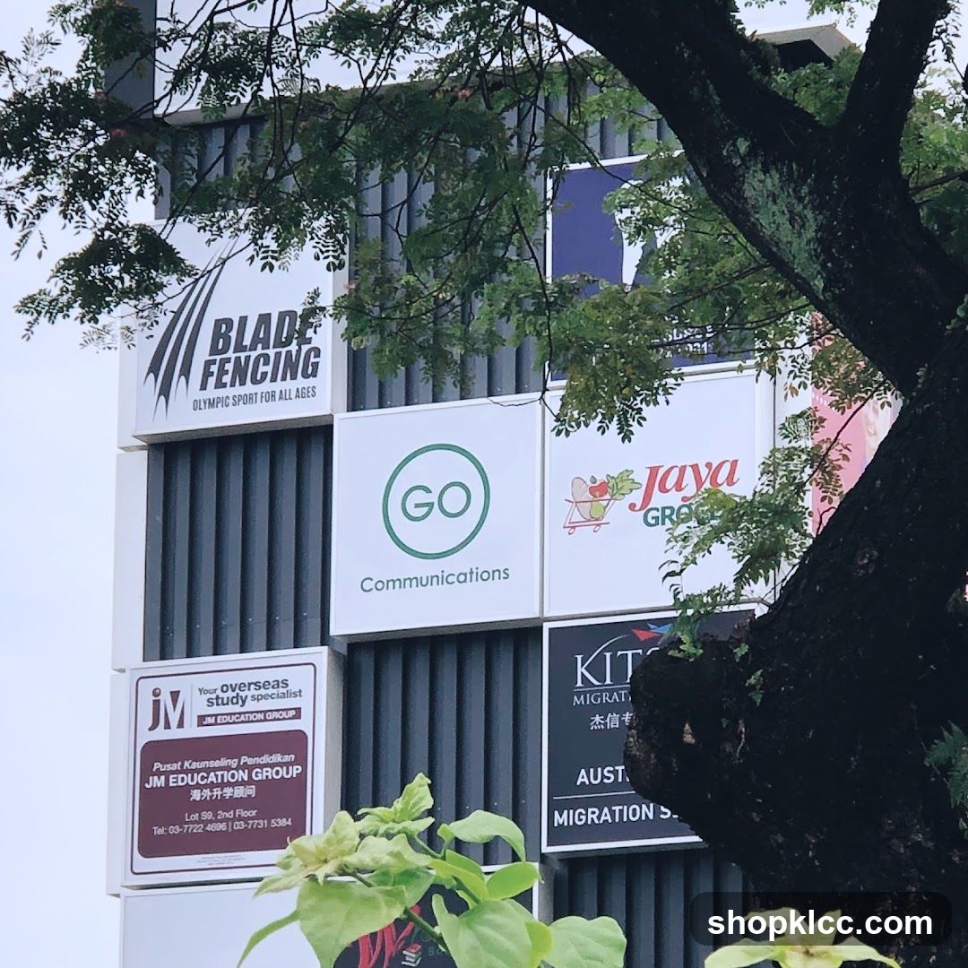 Building Facade with Multiple Business Signs