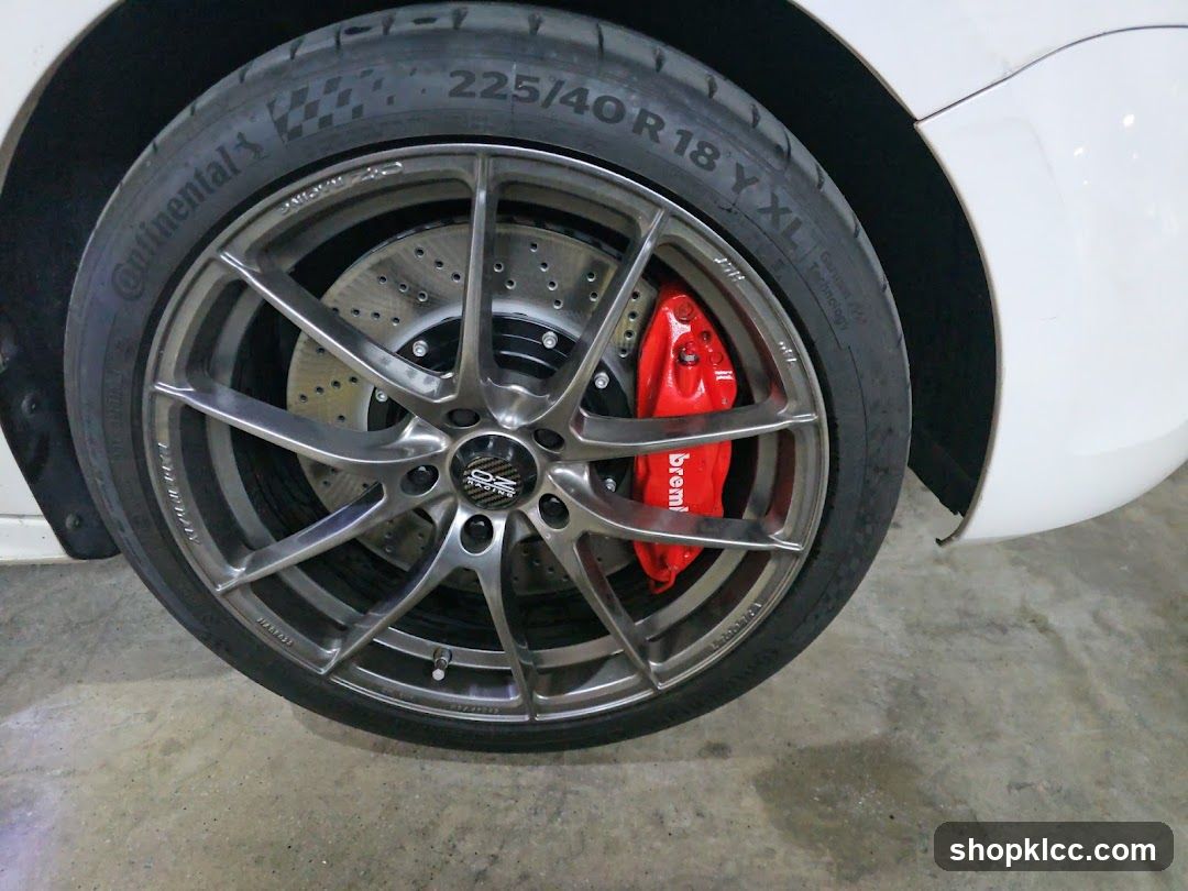 Car Wheel and Brake Caliper
