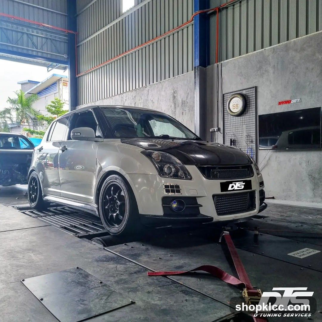 Car on a dynamometer