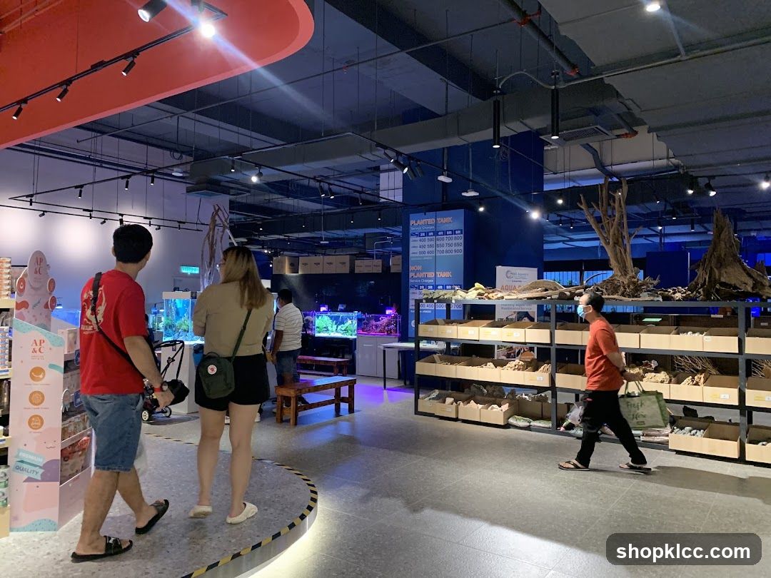 Aquarium Interior with Visitors