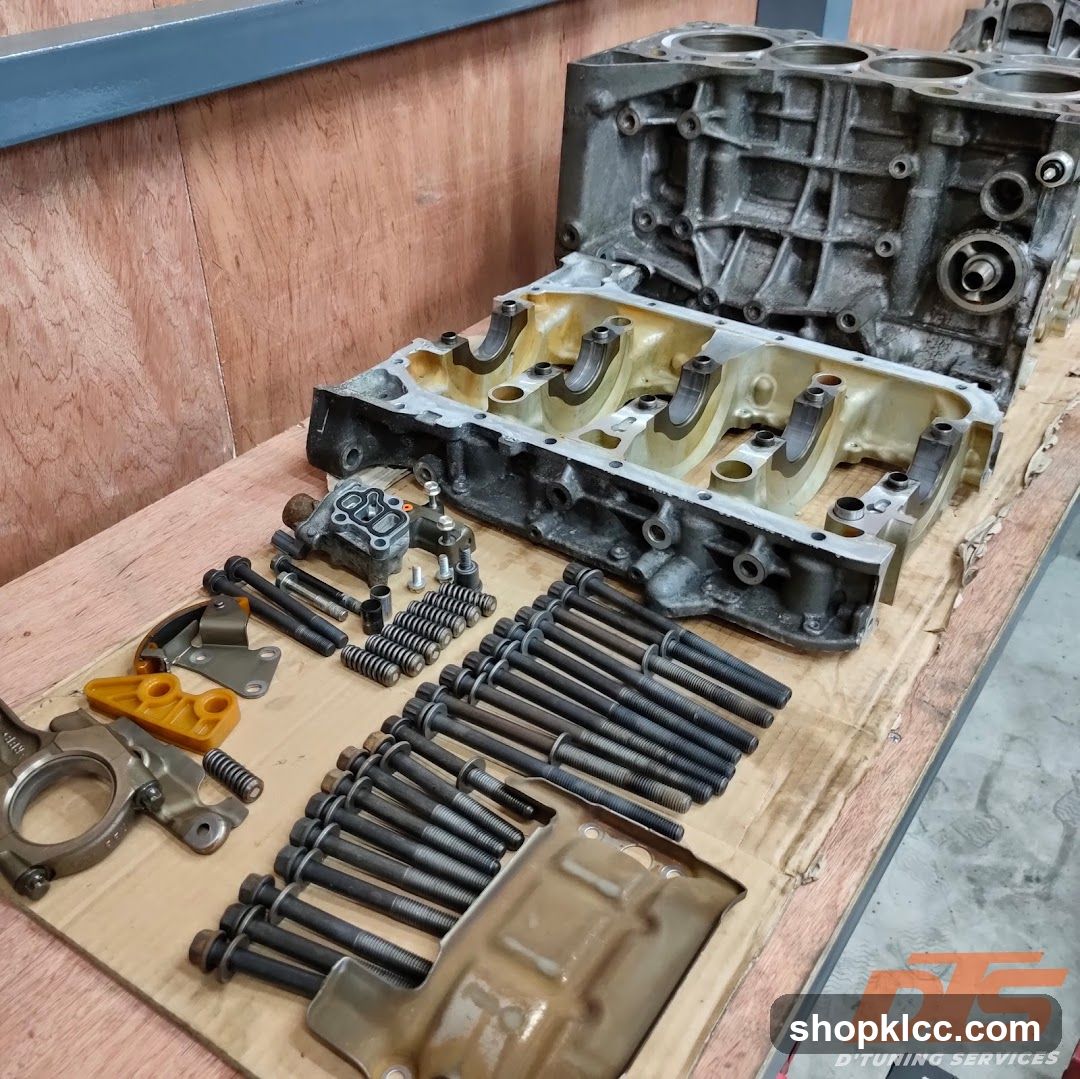Engine Parts Laid Out