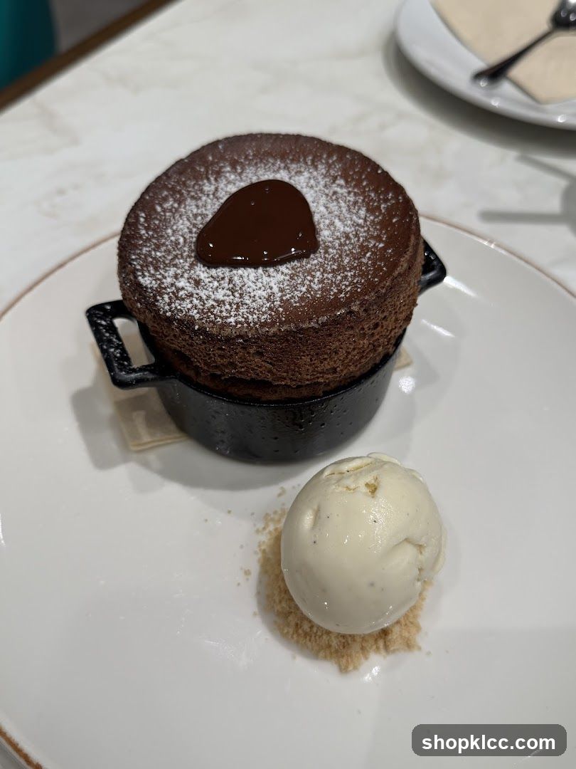 Chocolate Soufflé with Ice Cream