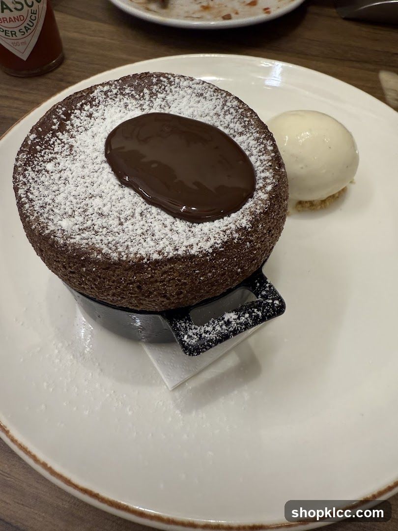 Chocolate Soufflé with Ice Cream