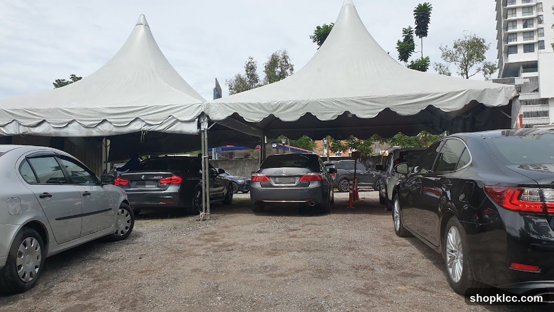 Car Lot Under Tents