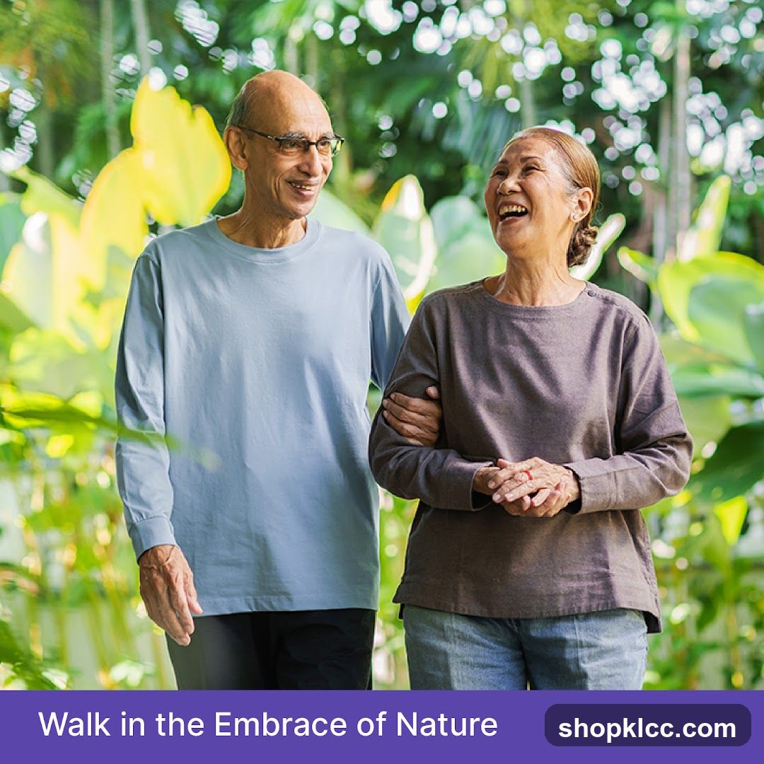 Elderly Couple Walking in Nature