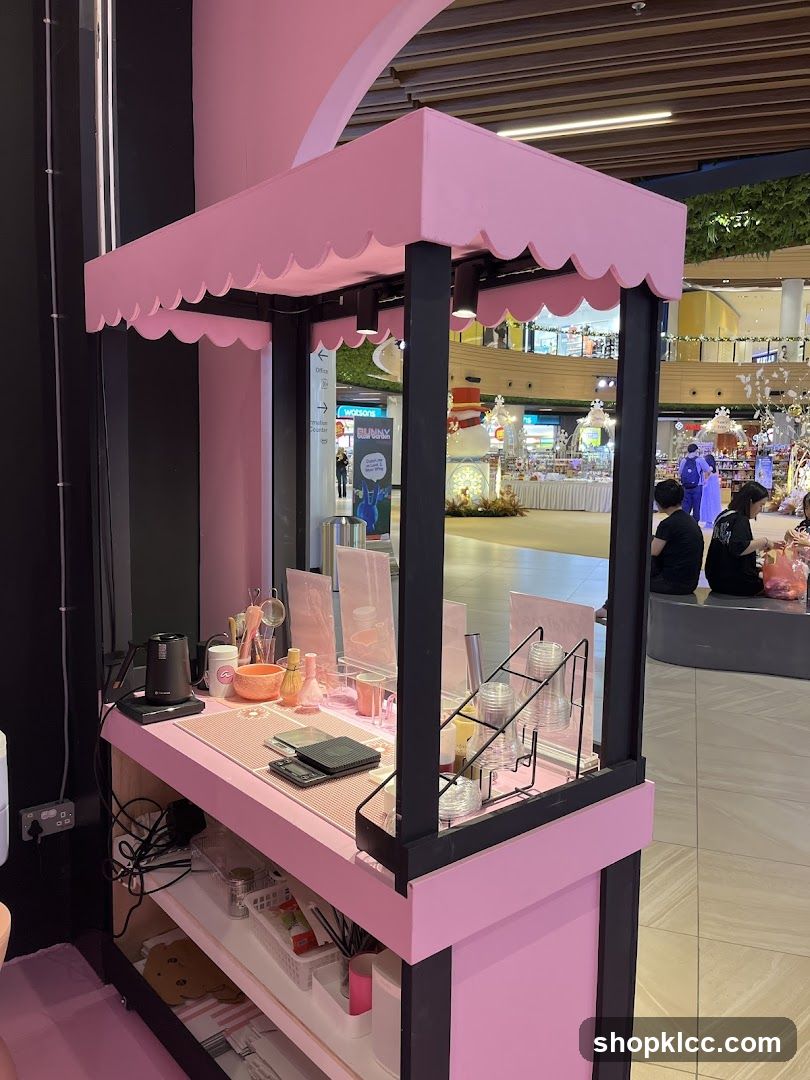 Pink Kiosk with Displayed Items