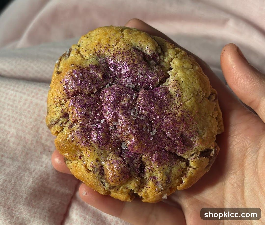 Cookie with Purple Glitter and Sugar