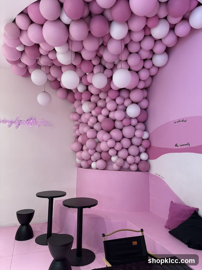 Pink Balloon Decor Cafe Interior
