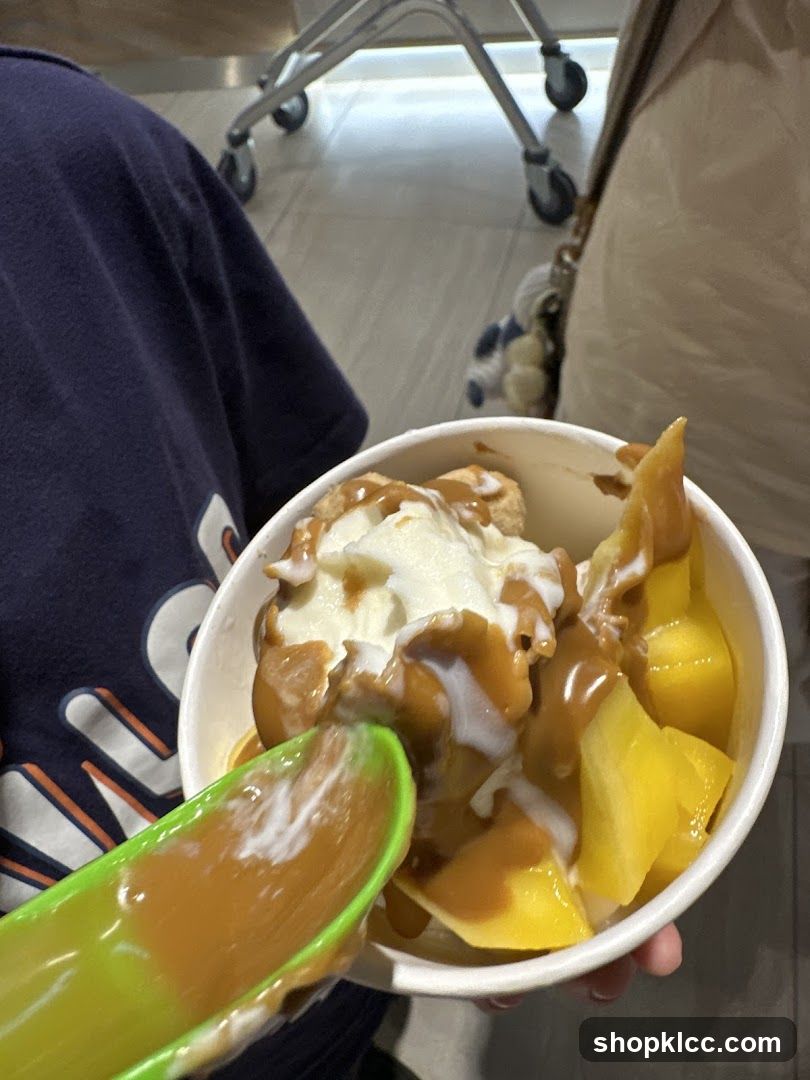 Dessert with Mango and Caramel